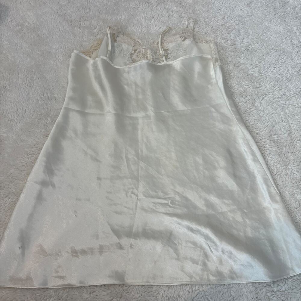 Vtg Val Mode Babydoll Sexy Lingerie Ivory Satin Lace M Cottage Core Soft Coquett - Picture 2 of 7